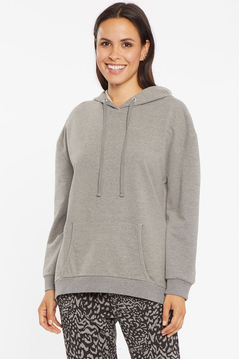 Light Grey Women's NYDJ Oversized Pullover Hoodie | NZ 597HGBMAE