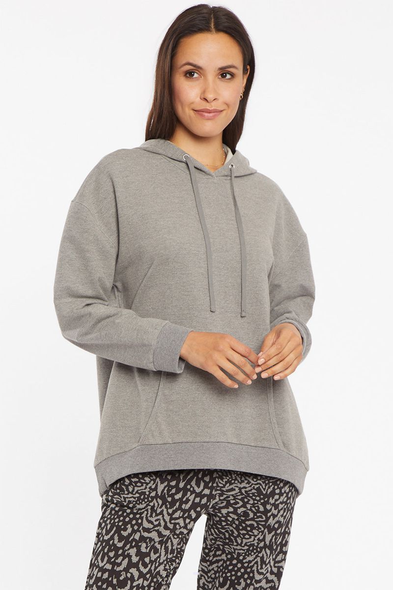 Light Grey Women\'s NYDJ Oversized Pullover Hoodie | NZ 597HGBMAE