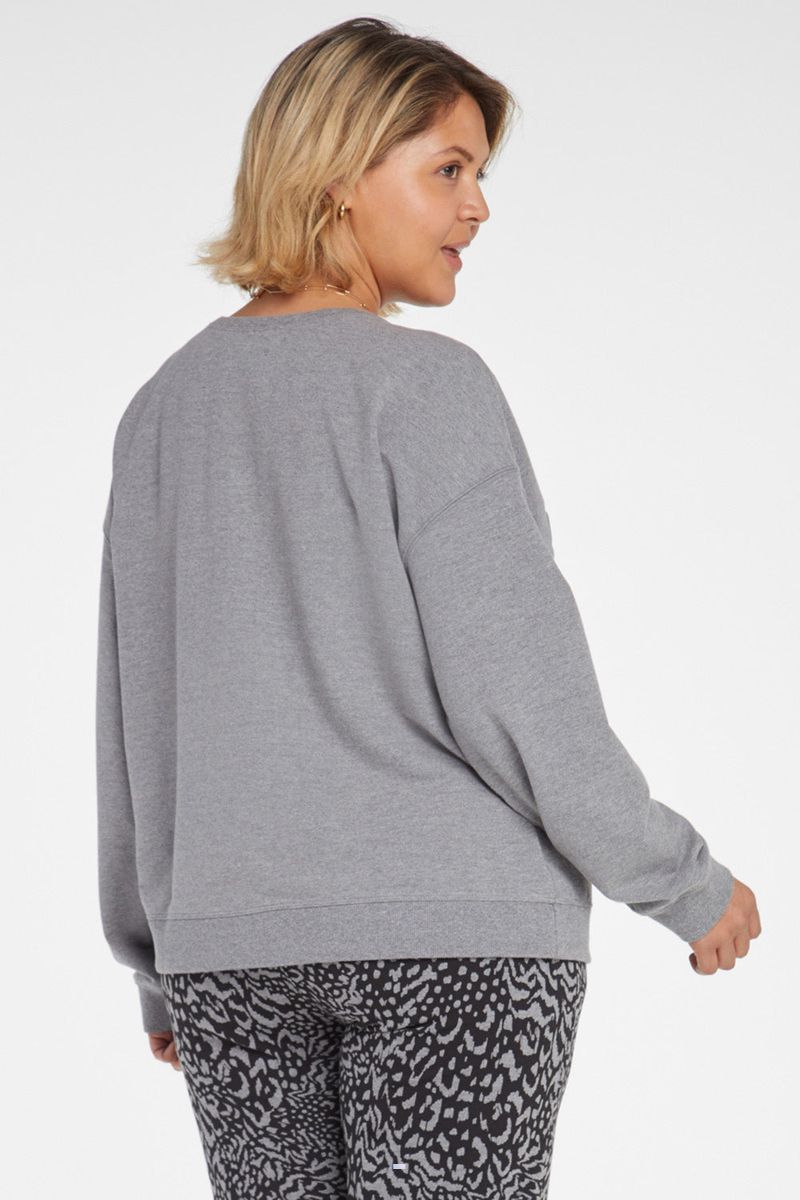 Light Grey Women's NYDJ Plus Basic Sweatshirts | NZ 485XBVKRS