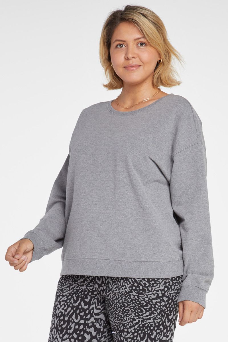 Light Grey Women's NYDJ Plus Basic Sweatshirts | NZ 485XBVKRS