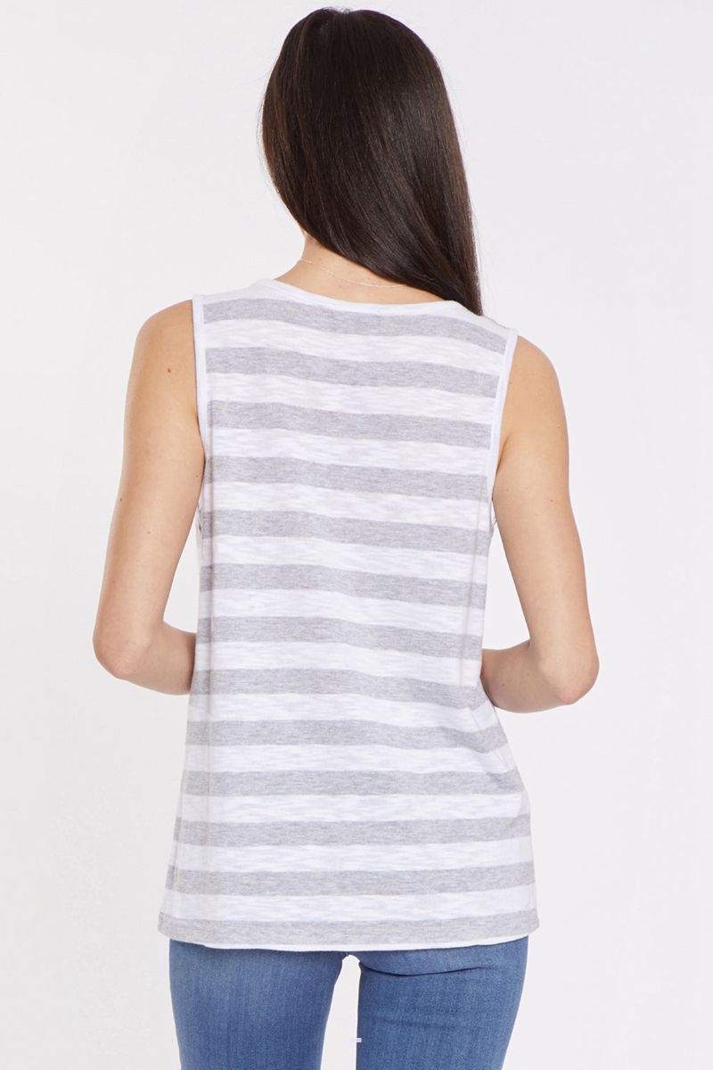 Light Grey Women's NYDJ Striped Tanks | NZ 768ECTBOF