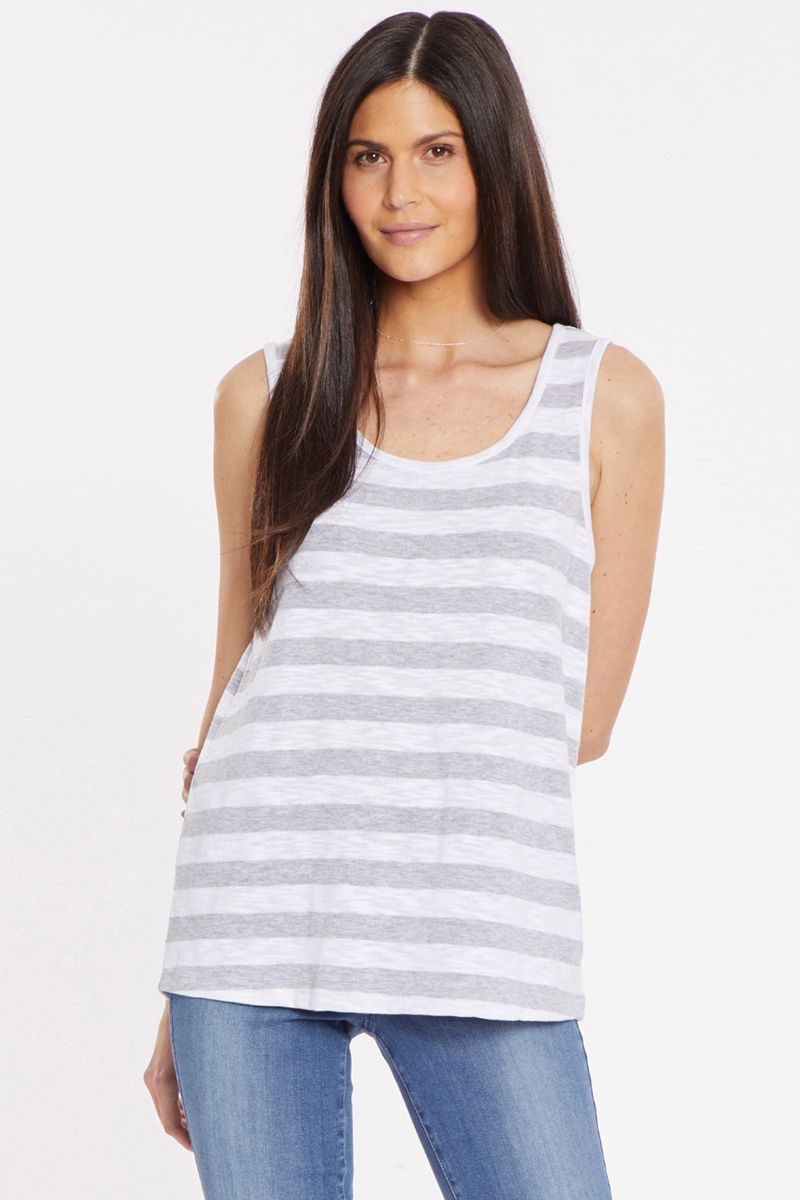 Light Grey Women's NYDJ Striped Tanks | NZ 768ECTBOF