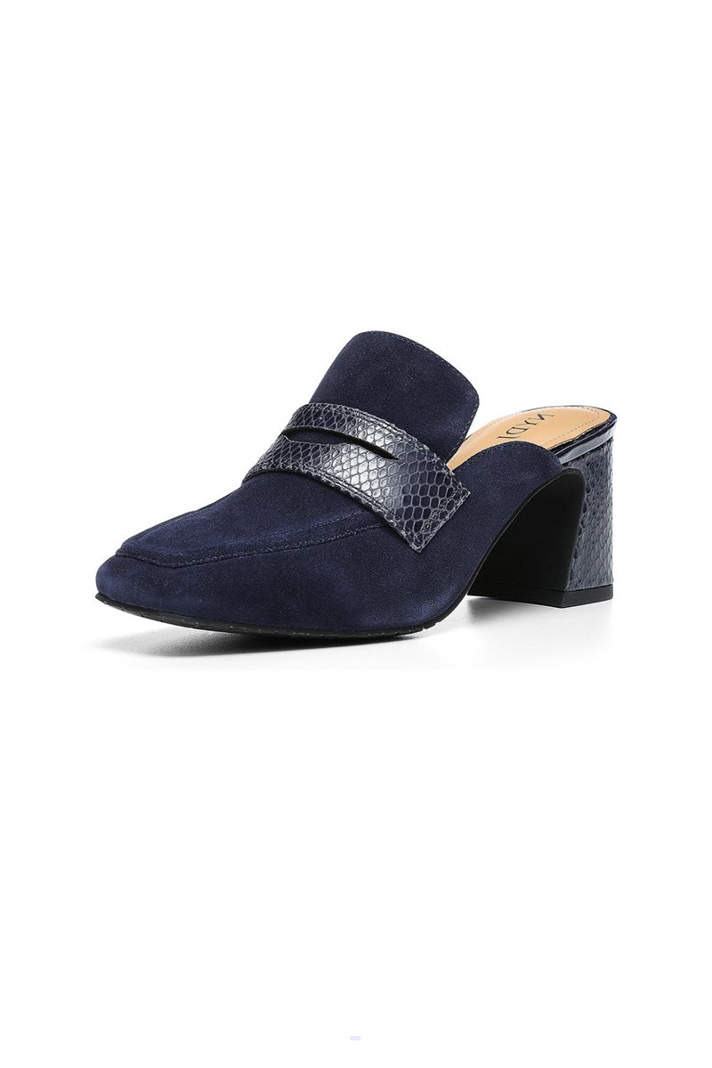 Navy Women's NYDJ Clara Penny Mules | NZ 038ACSROE