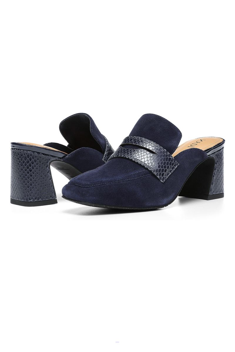 Navy Women's NYDJ Clara Penny Mules | NZ 038ACSROE