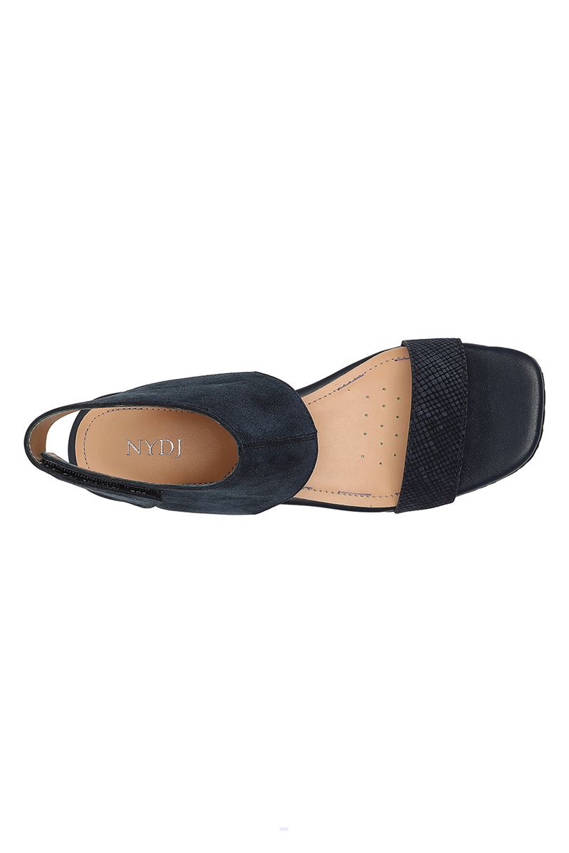 Navy Women's NYDJ Costa Wedge Sandals | NZ 540EZNTVD