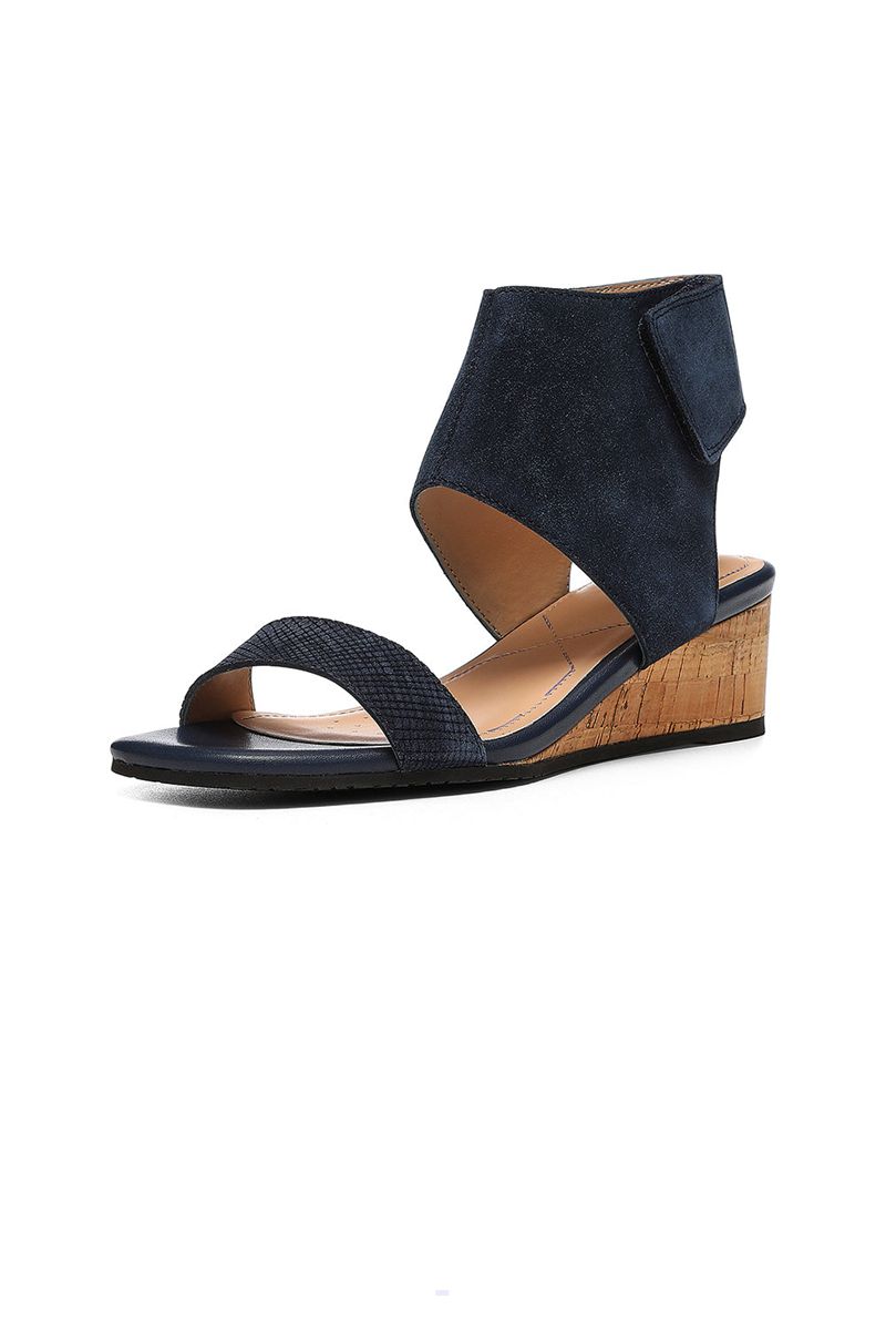 Navy Women's NYDJ Costa Wedge Sandals | NZ 540EZNTVD