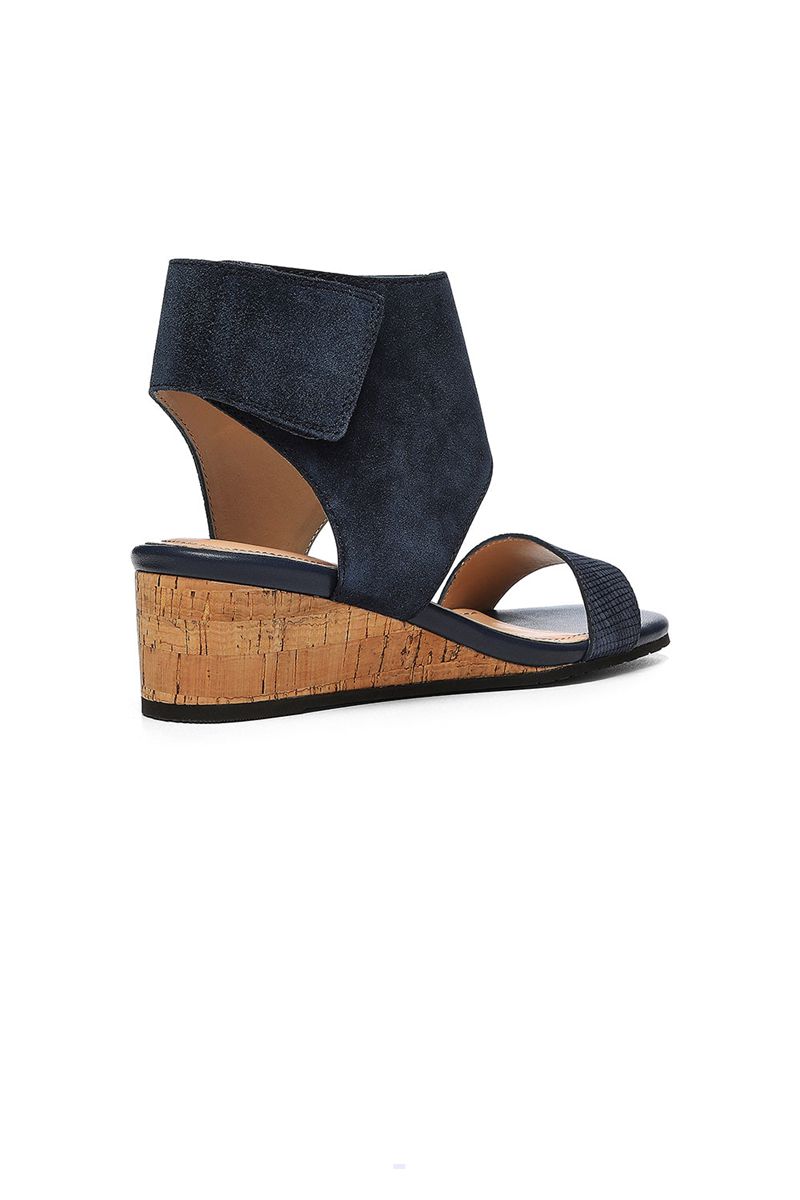 Navy Women's NYDJ Costa Wedge Sandals | NZ 540EZNTVD