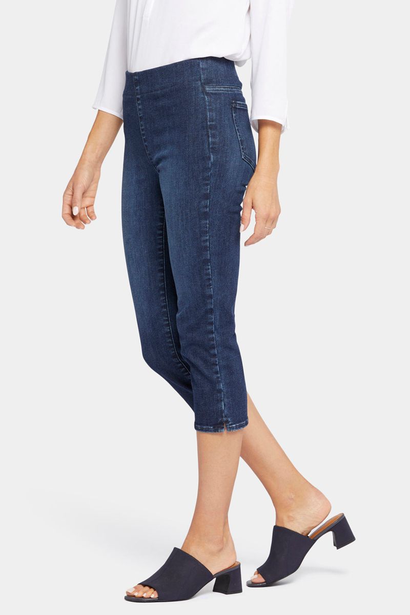 Navy Women's NYDJ Dakota Crop Pull-On Jeans | NZ 356YAUGTX