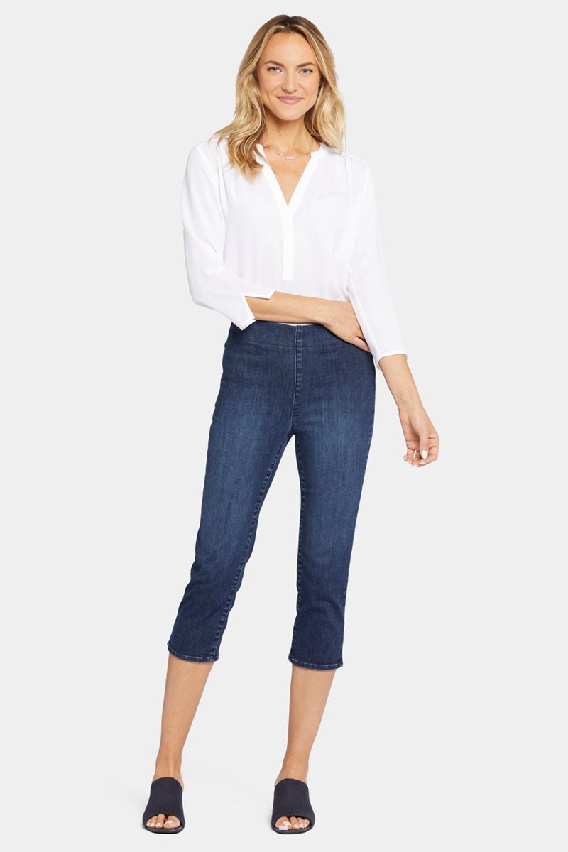 Navy Women's NYDJ Dakota Crop Pull-On Jeans | NZ 356YAUGTX