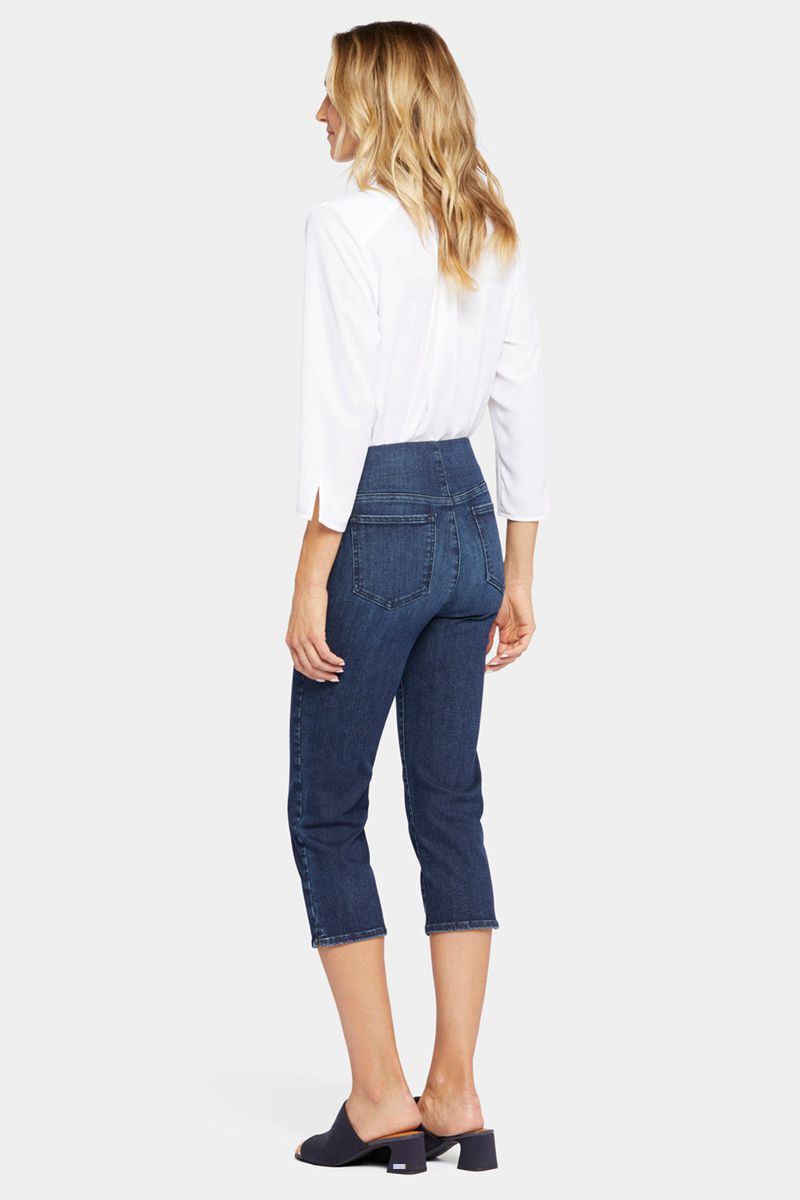 Navy Women's NYDJ Dakota Crop Pull-On Jeans | NZ 356YAUGTX