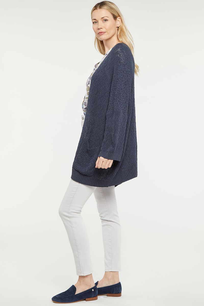 Navy Women's NYDJ Drape Cardigan | NZ 892RHONUV