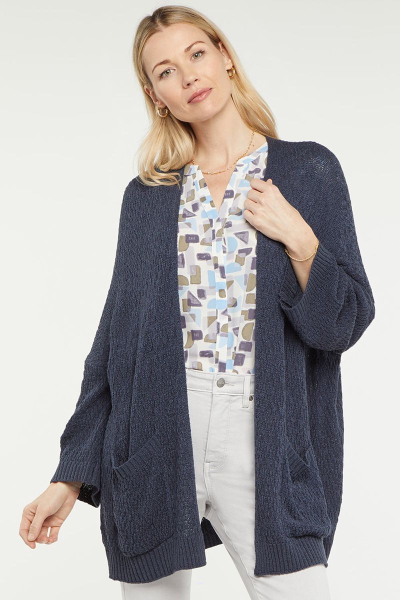 Navy Women's NYDJ Drape Cardigan | NZ 892RHONUV