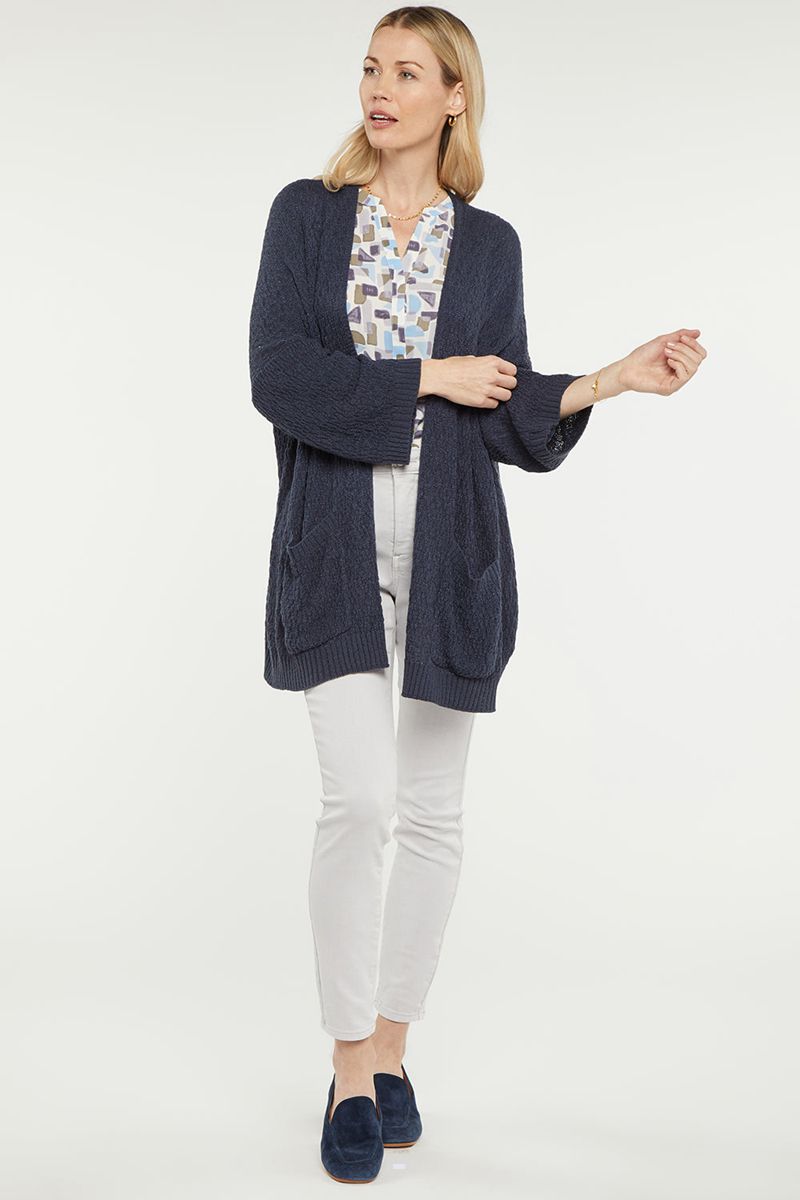 Navy Women's NYDJ Drape Cardigan | NZ 892RHONUV