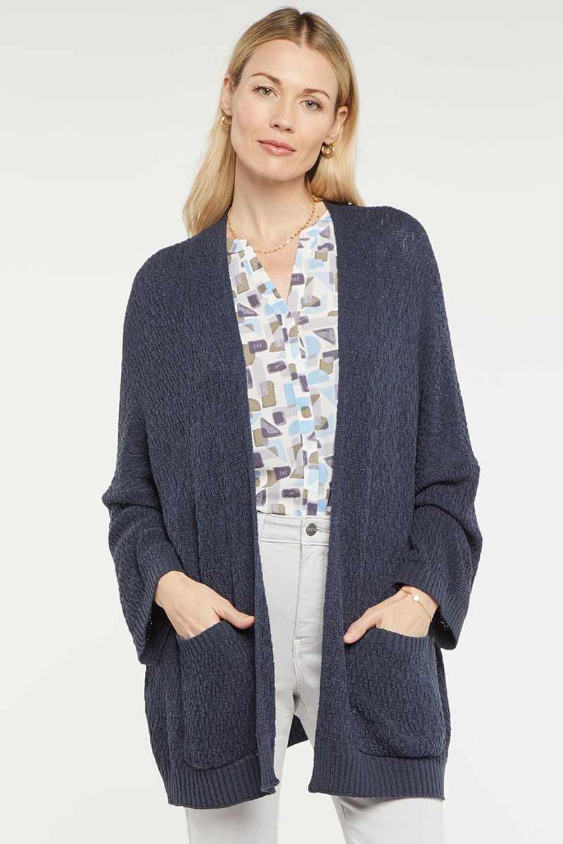 Navy Women\'s NYDJ Drape Cardigan | NZ 892RHONUV