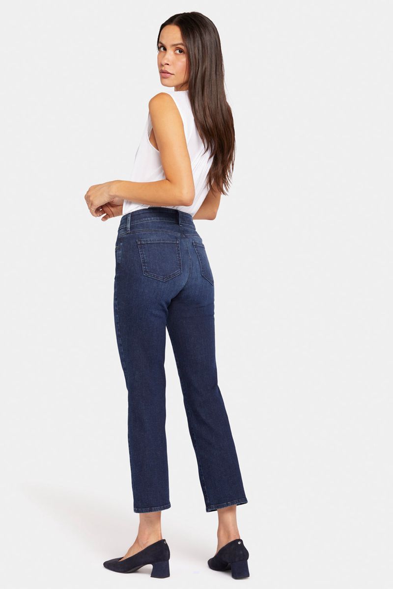 Navy Women's NYDJ Marilyn Straight Ankle Jeans | NZ 863CBJOZY