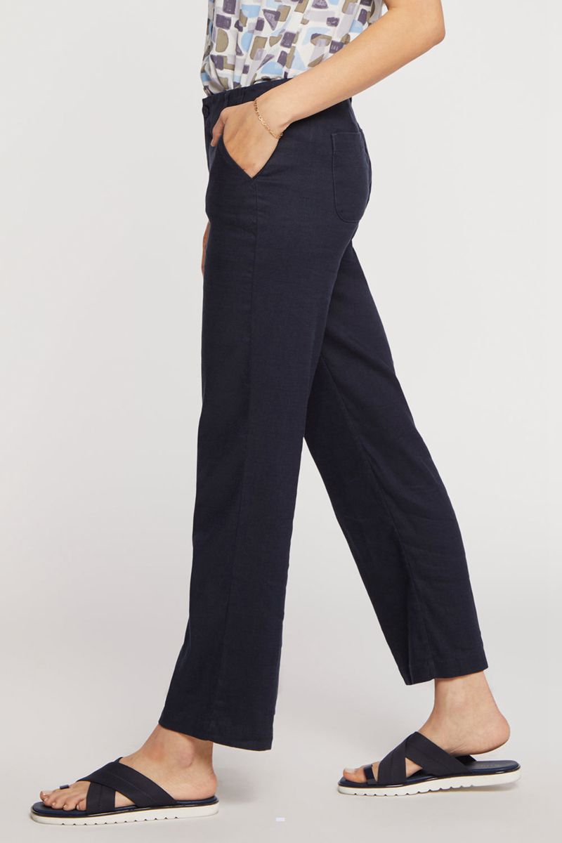 Navy Women's NYDJ Marilyn Straight Ankle Pants | NZ 872COFIJL