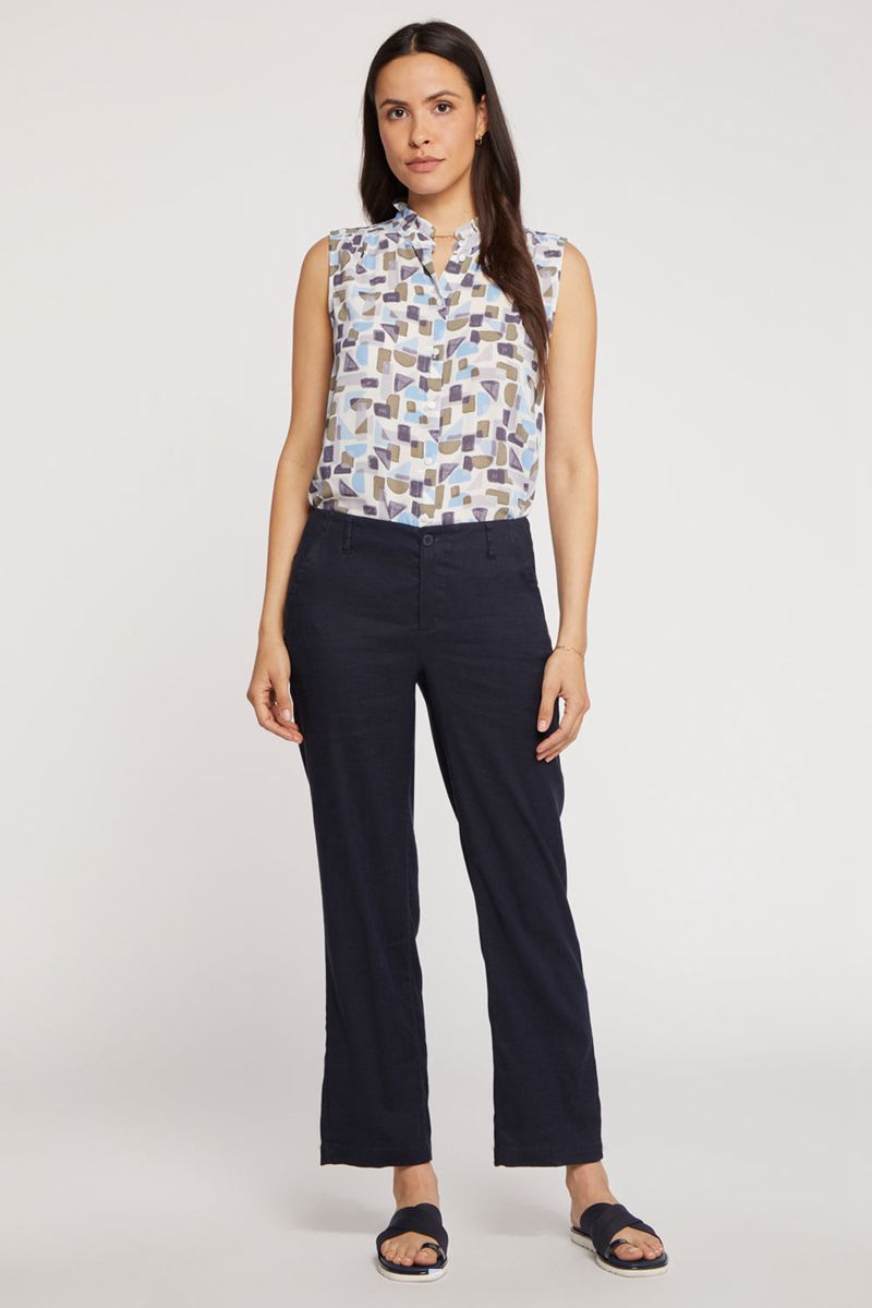 Navy Women's NYDJ Marilyn Straight Ankle Pants | NZ 872COFIJL