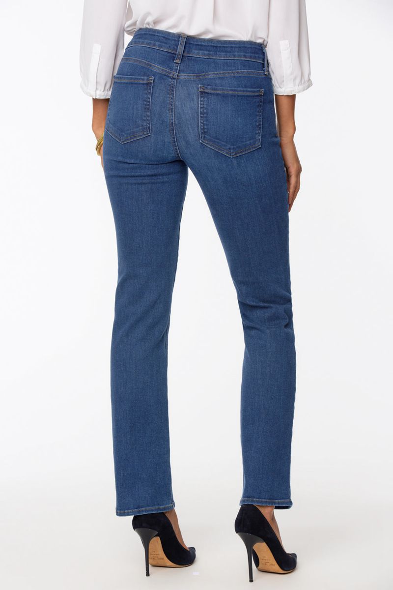 Navy Women's NYDJ Marilyn Straight Jeans | NZ 075EJSIOQ