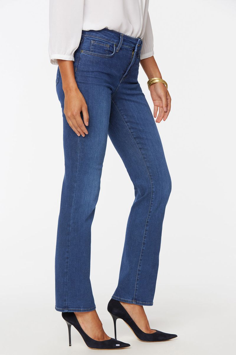 Navy Women's NYDJ Marilyn Straight Jeans | NZ 075EJSIOQ