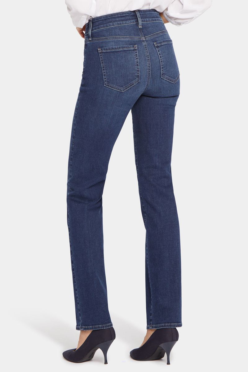 Navy Women's NYDJ Marilyn Straight Jeans | NZ 482ITBQVC