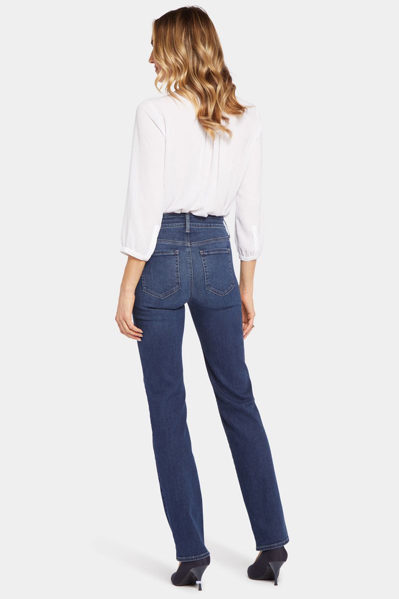 Navy Women's NYDJ Marilyn Straight Jeans | NZ 482ITBQVC