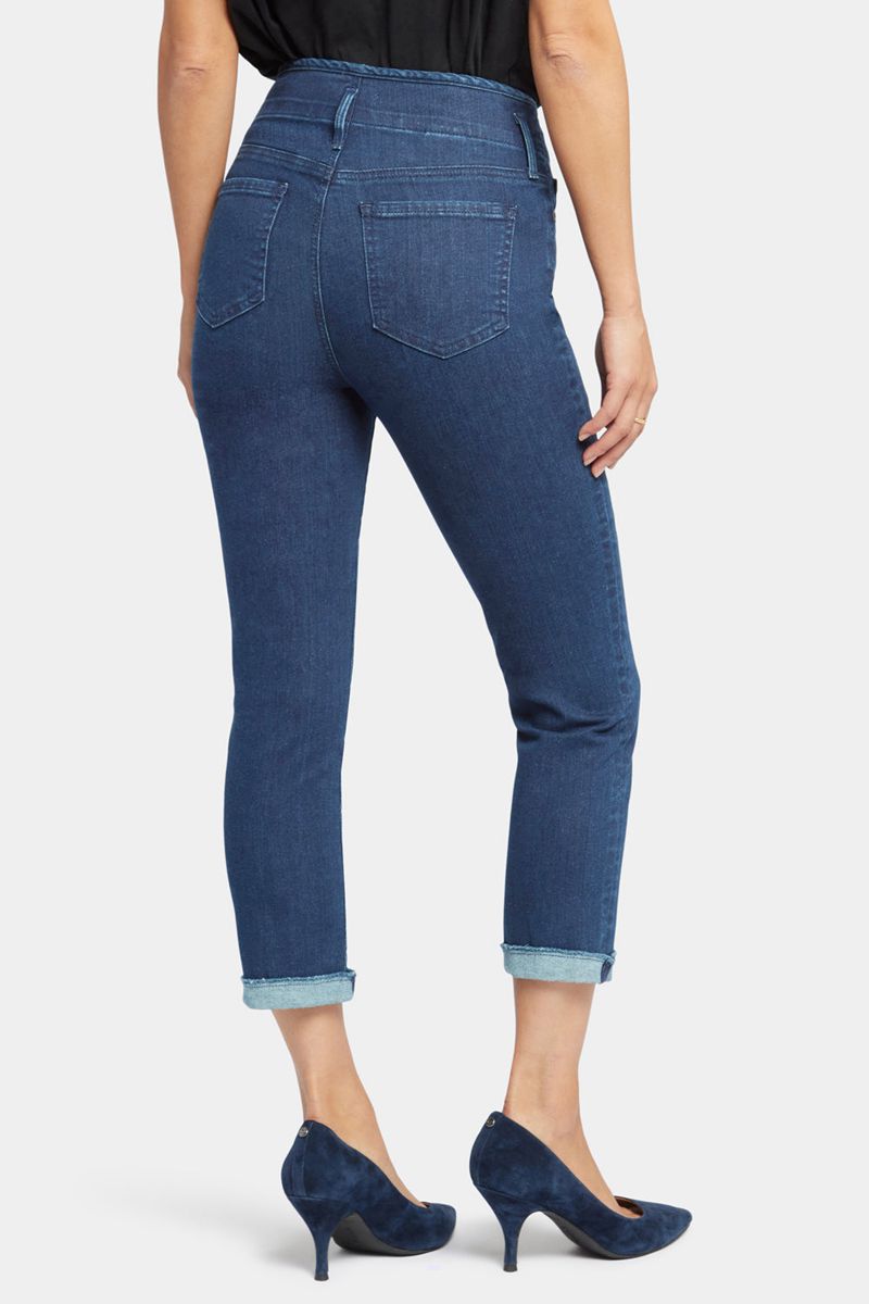 Navy Women's NYDJ Petite Chloe Capri Jeans | NZ 657HQNEMR