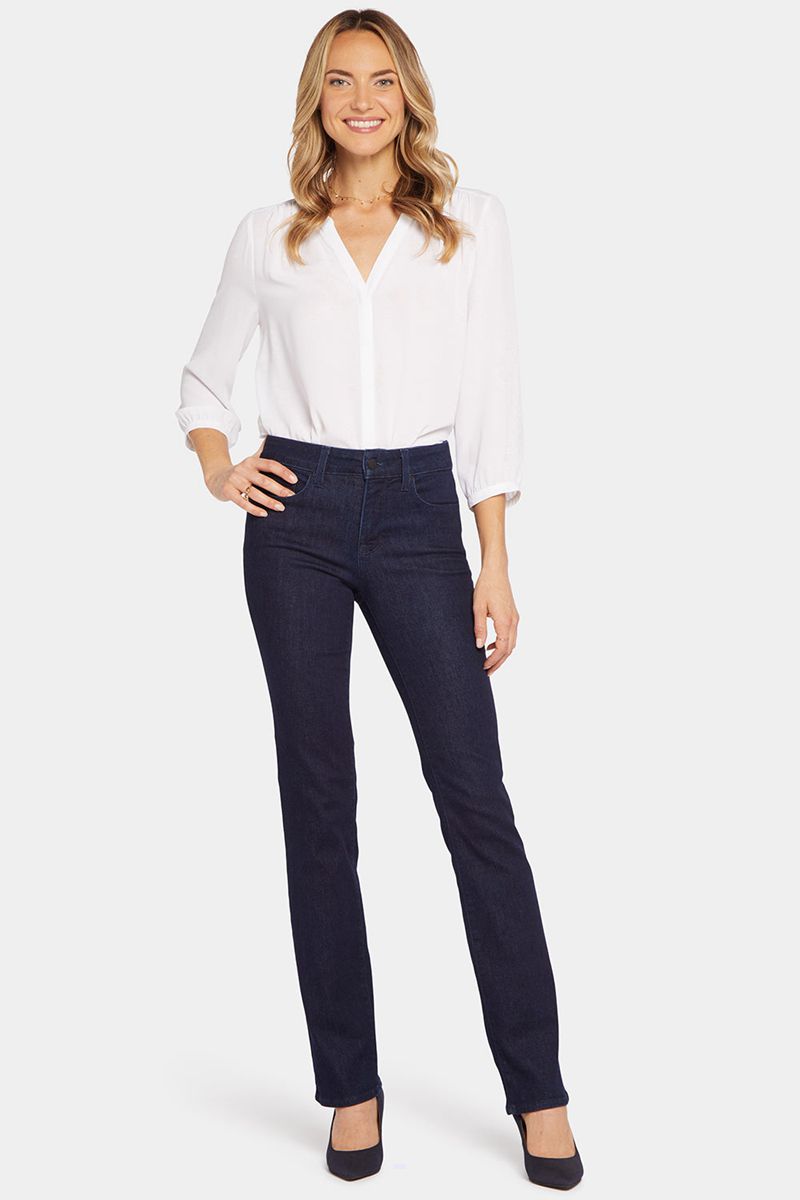 Navy Women's NYDJ Petite Marilyn Straight Jeans | NZ 508RBIEFL