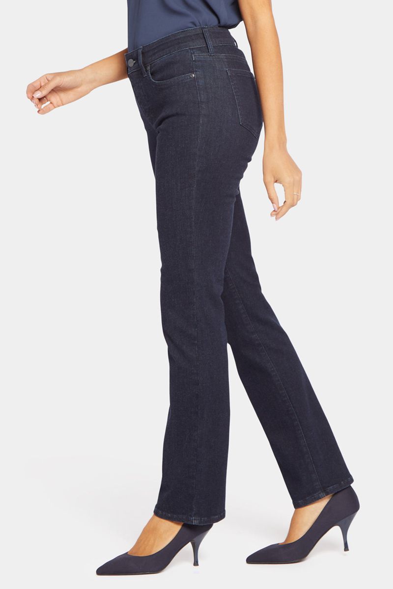 Navy Women's NYDJ Petite Marilyn Straight Jeans | NZ 547ONDTSK