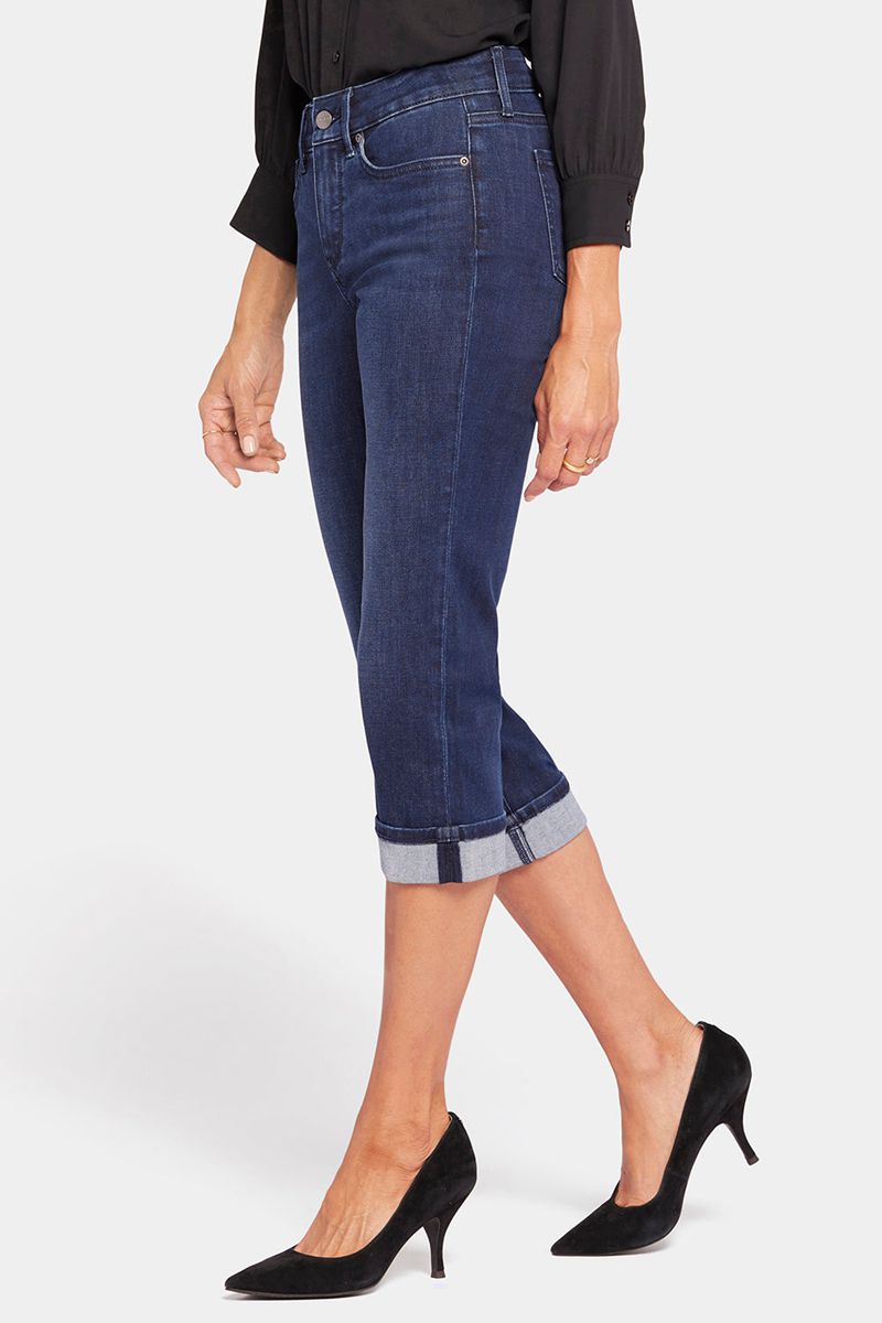 Navy Women's NYDJ Petite Marilyn Straight Crop Jeans | NZ 648JYQMGI