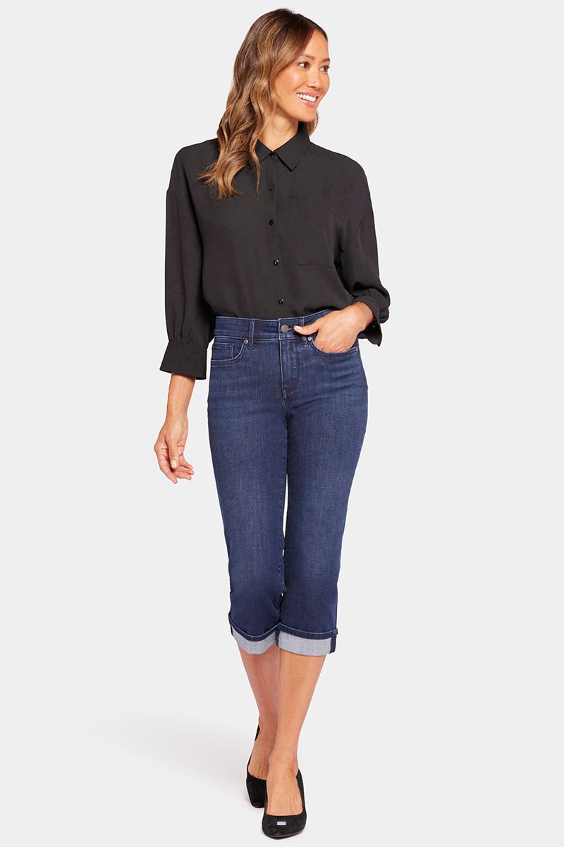 Navy Women's NYDJ Petite Marilyn Straight Crop Jeans | NZ 648JYQMGI