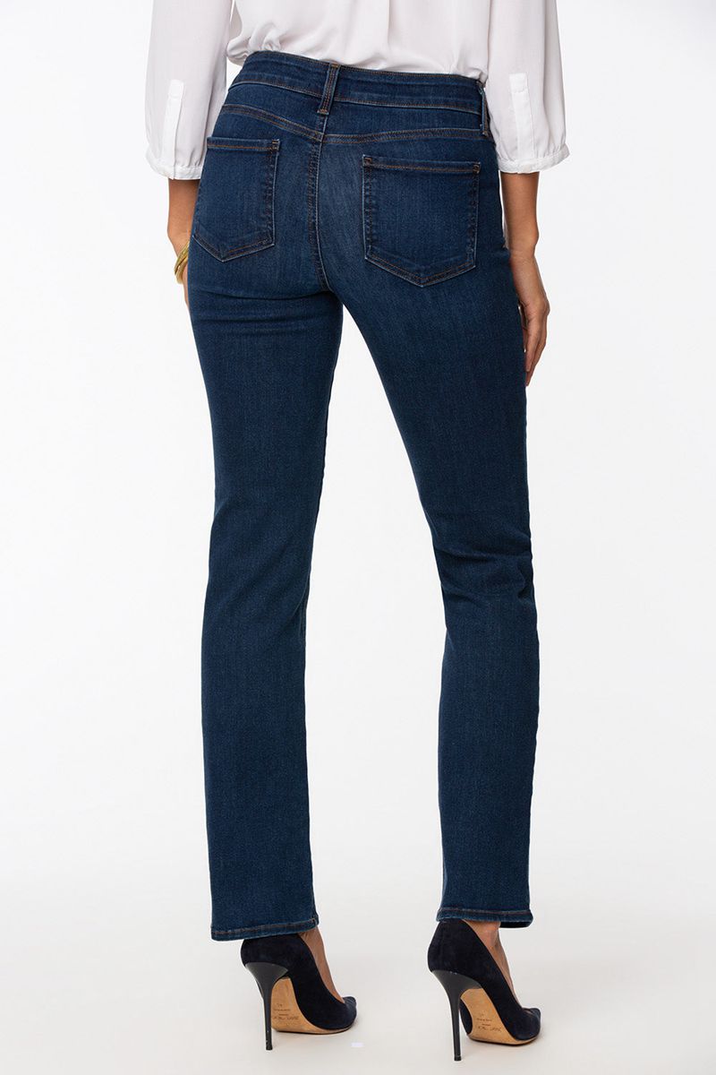 Navy Women's NYDJ Petite Marilyn Straight Jeans | NZ 782EOXNZI