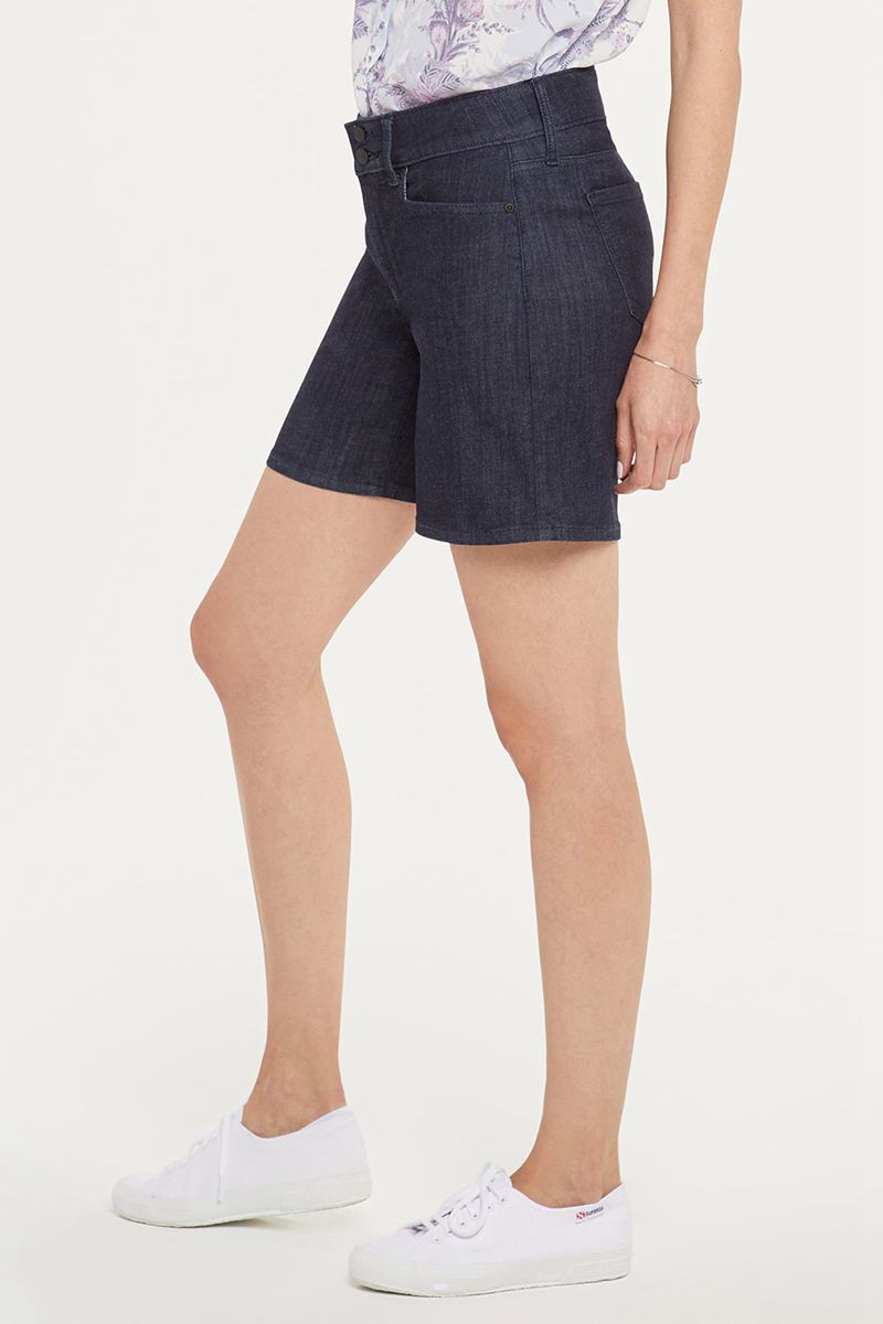 Navy Women's NYDJ Petite Roxanne Denim Shorts | NZ 824MBEKZJ