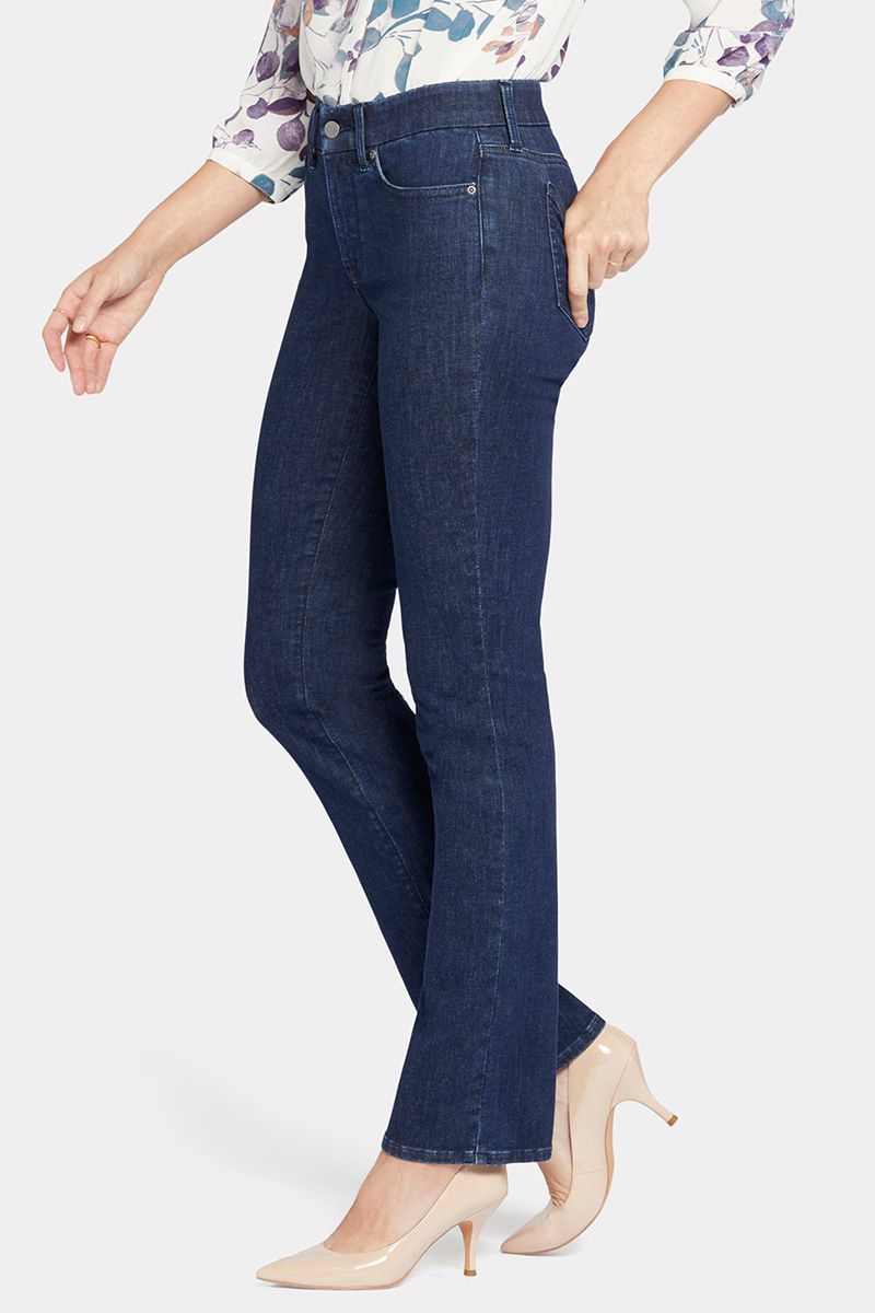 Navy Women's NYDJ Petite Waist-Match™ Marilyn Straight Jeans | NZ 839WUOGYD