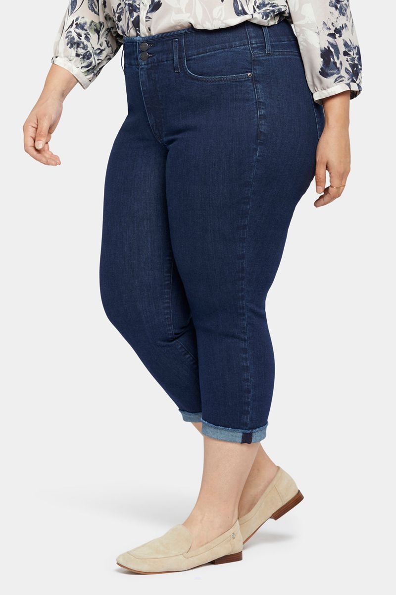 Navy Women's NYDJ Plus Chloe Capri Jeans | NZ 931FOKNJL