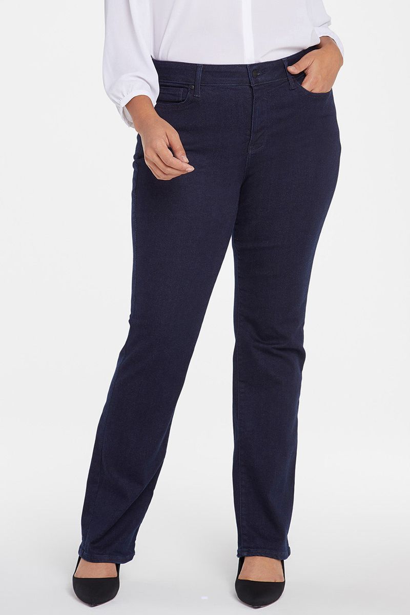 Navy Women's NYDJ Plus Marilyn Straight Jeans | NZ 029WKHUPD