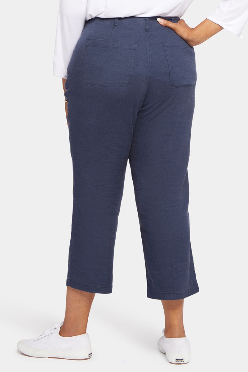 Navy Women's NYDJ Plus Marilyn Straight Ankle Pants | NZ 394OJVRNH