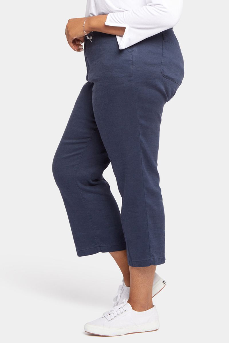 Navy Women's NYDJ Plus Marilyn Straight Ankle Pants | NZ 394OJVRNH