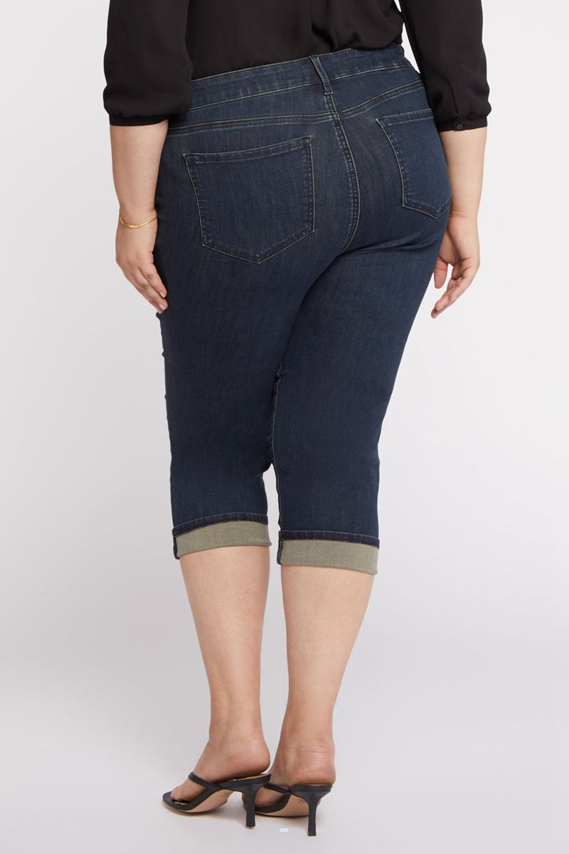 Navy Women's NYDJ Plus Marilyn Straight Crop Jeans | NZ 450DNHZAT