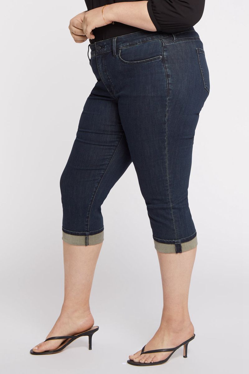 Navy Women's NYDJ Plus Marilyn Straight Crop Jeans | NZ 450DNHZAT