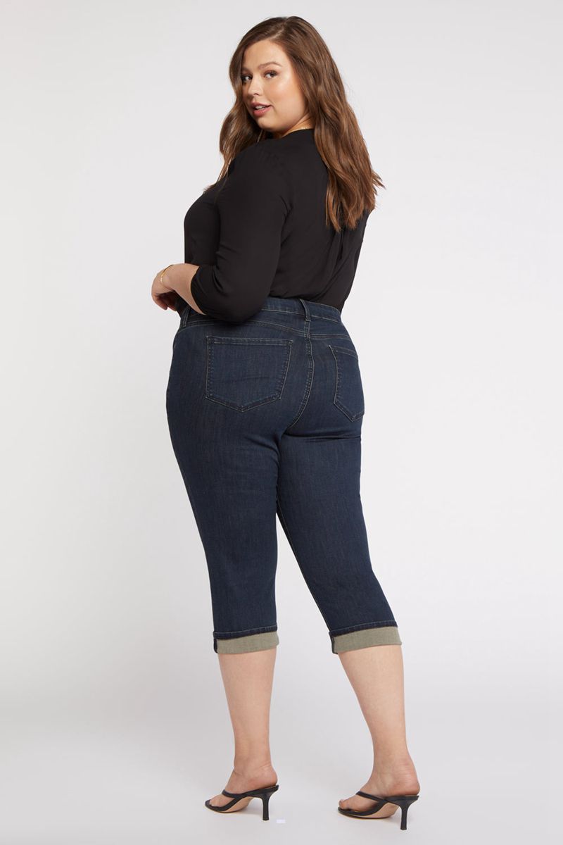 Navy Women's NYDJ Plus Marilyn Straight Crop Jeans | NZ 450DNHZAT