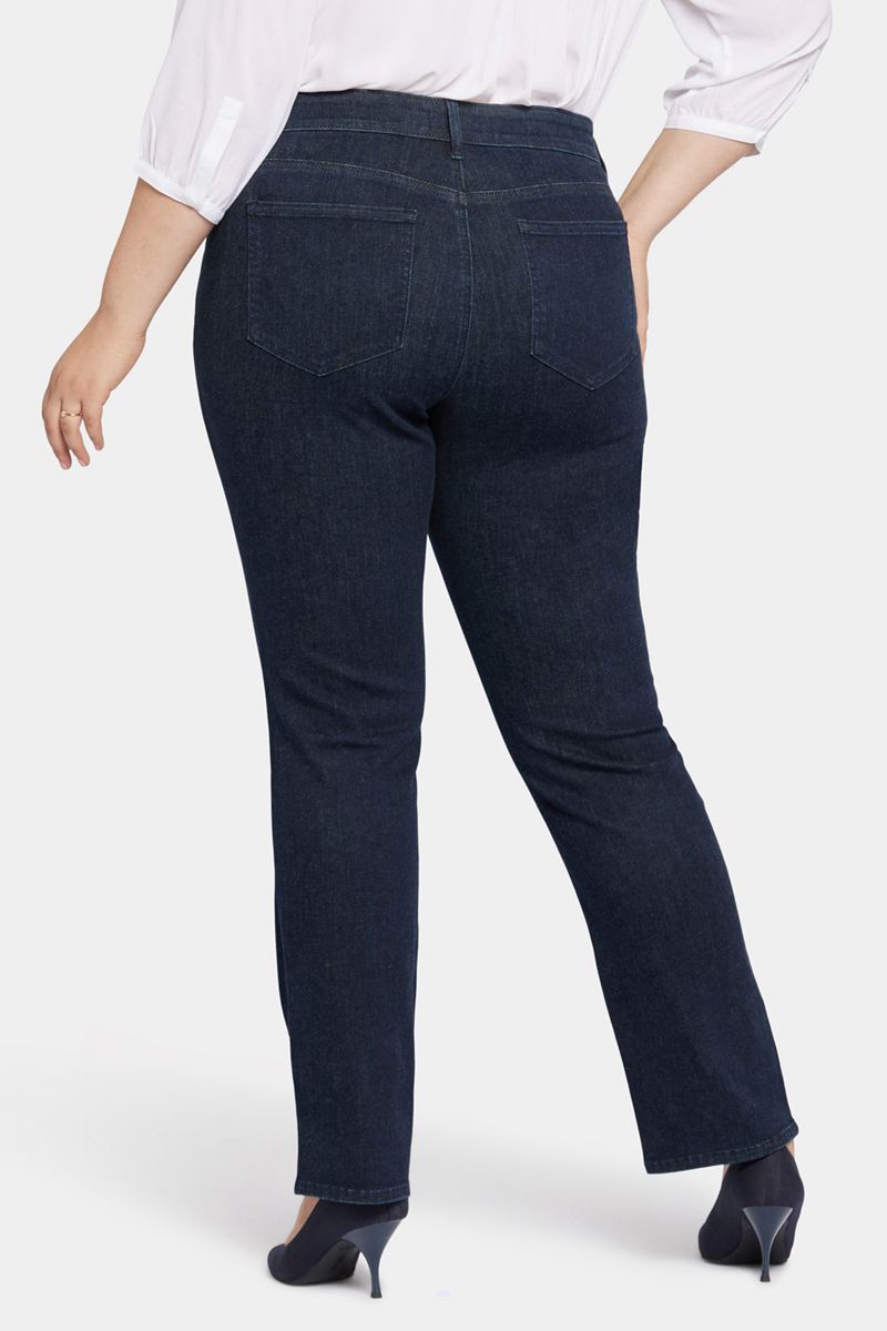 Navy Women's NYDJ Plus Marilyn Straight Jeans | NZ 458JADWMO