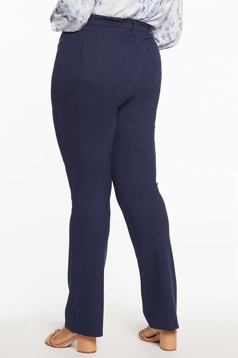 Navy Women's NYDJ Plus Marilyn Straight Pants | NZ 580LNQZIH