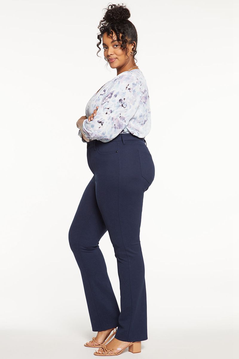 Navy Women's NYDJ Plus Marilyn Straight Pants | NZ 580LNQZIH