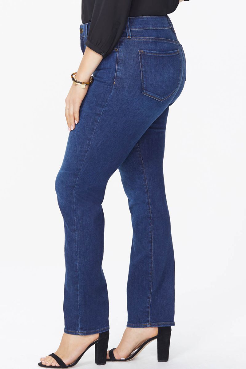 Navy Women's NYDJ Plus Marilyn Straight Jeans | NZ 962ZWKIXP