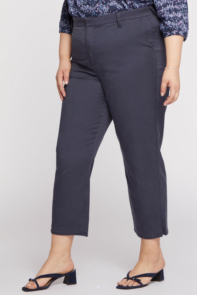 Navy Women's NYDJ Plus Relaxed Ankle Trouser Pants | NZ 450NLOMIC