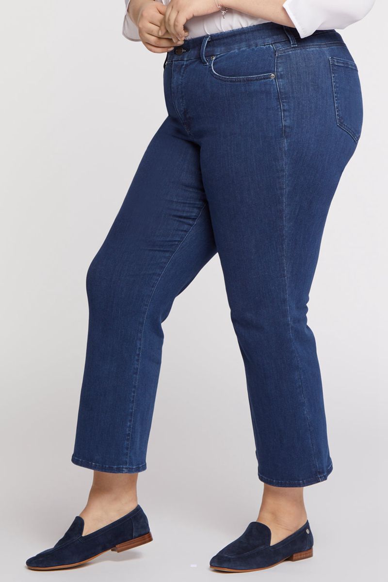 Navy Women's NYDJ Plus Waist-Match™ Relaxed Flared Jeans | NZ 246YBPHLO