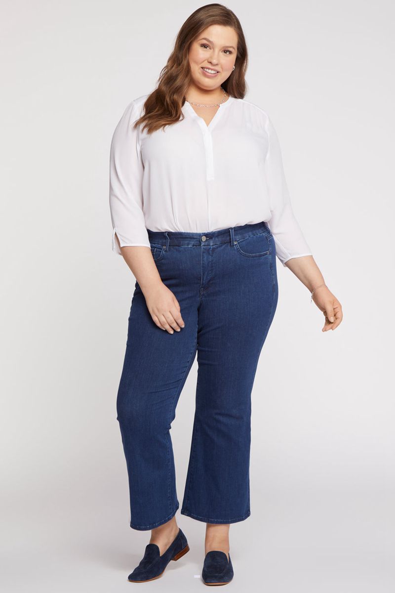 Navy Women's NYDJ Plus Waist-Match™ Relaxed Flared Jeans | NZ 246YBPHLO