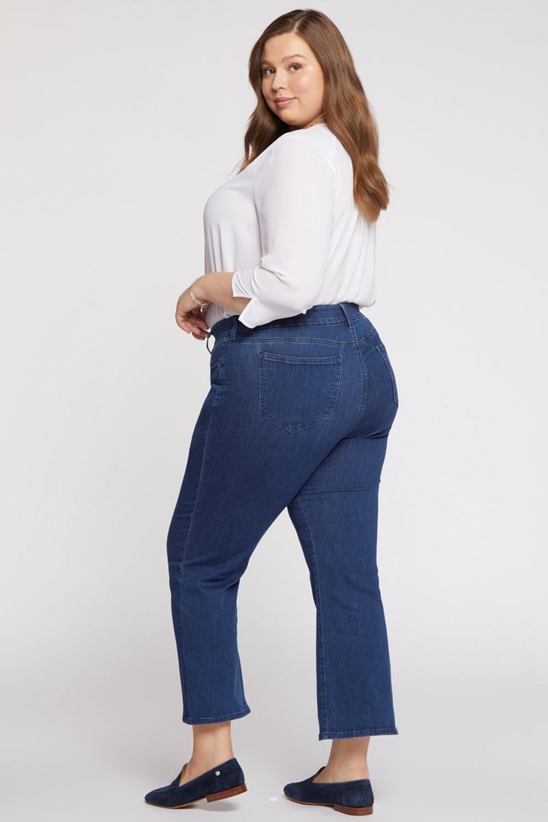 Navy Women's NYDJ Plus Waist-Match™ Relaxed Flared Jeans | NZ 246YBPHLO