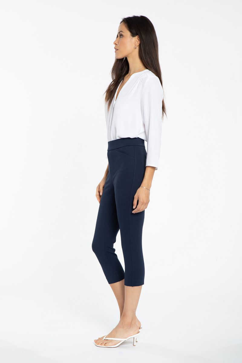 Navy Women's NYDJ Pull-On Capri Leggings | NZ 461YTIJVX