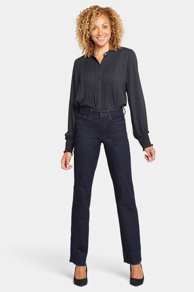 Navy Women's NYDJ Relaxed Straight Jeans | NZ 514XAFZLR